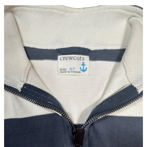Crewcuts boys Gray and White Striped sweatshirt Size 6-7 - Picture 4 of 6